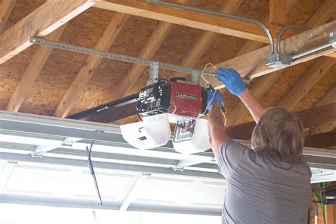 add electrical box in rafter for garage door opener|garage door opener installation.